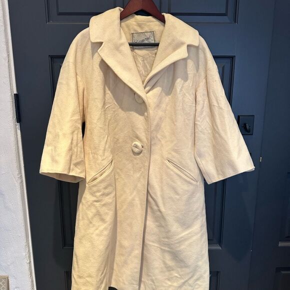 Vintage Union Made Desmond’s Cream Pea Coat with Classic Lapel Design - Picture 1 of 15